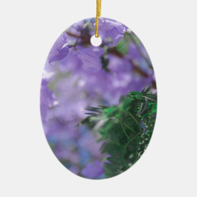 Purple Jacaranda Tree Flowers Ceramic Ornament (Front)