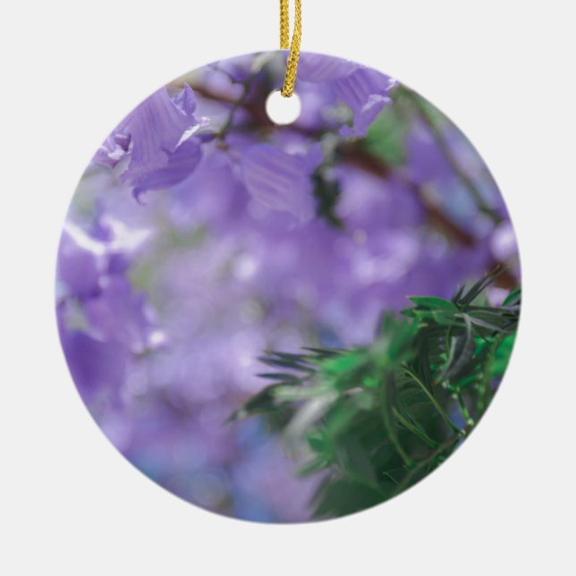 Purple Jacaranda Tree Flowers Ceramic Ornament (Front)