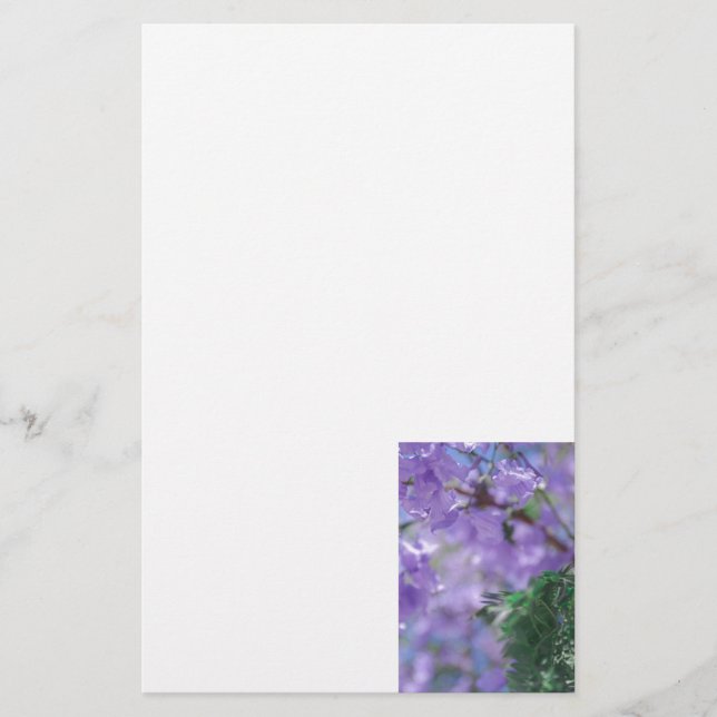 Purple Jacaranda Tree Flowers Stationery (Front)