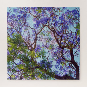 Purple Jacaranda Tree Oil Painting,  Jigsaw Puzzle