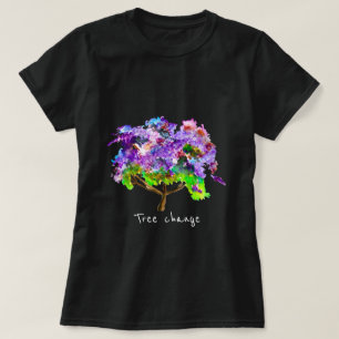 Purple jacaranda tree watercolor fine art T-Shirt