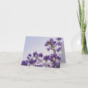 Purple Jacaranda tree with Moon, spring aesthetic Thank You Card