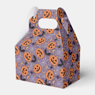 Purple Jack-O-Lantern Halloween Pattern Favour Box