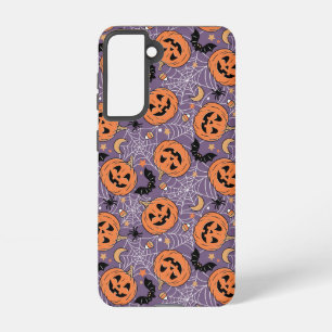 Purple Jack-O-Lantern Halloween Pattern Samsung Galaxy Case