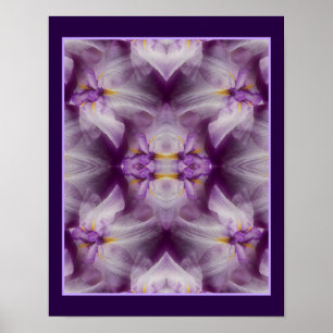 Purple Japanese Iris Flower Abstract Poster
