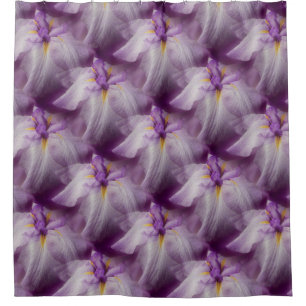 Purple Japanese Iris Flower Pattern Shower Curtain