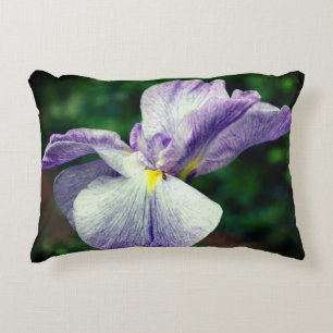 Purple Japanese Iris Flower Unfolding Decorative Cushion