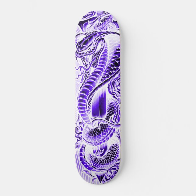 Purple Japanese Street Cobra Classic Skate Deck (Front)