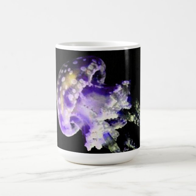 Purple Jelly Fish Design Monogram Mug (Center)