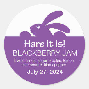 Purple Jelly Jar Rabbit Label