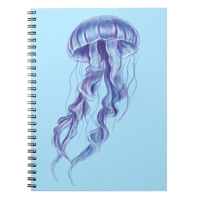Purple Jellyfish illustration design Notebook (Front)