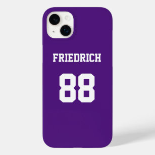 Purple Jersey with Name and Number Case-Mate iPhone 14 Plus Case