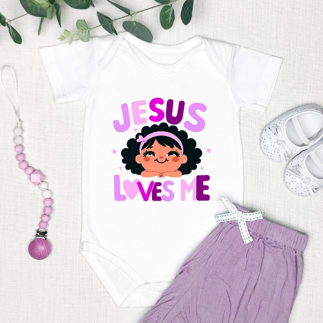 Purple "Jesus Loves Me" Design  Baby Bodysuit (Creator Uploaded)