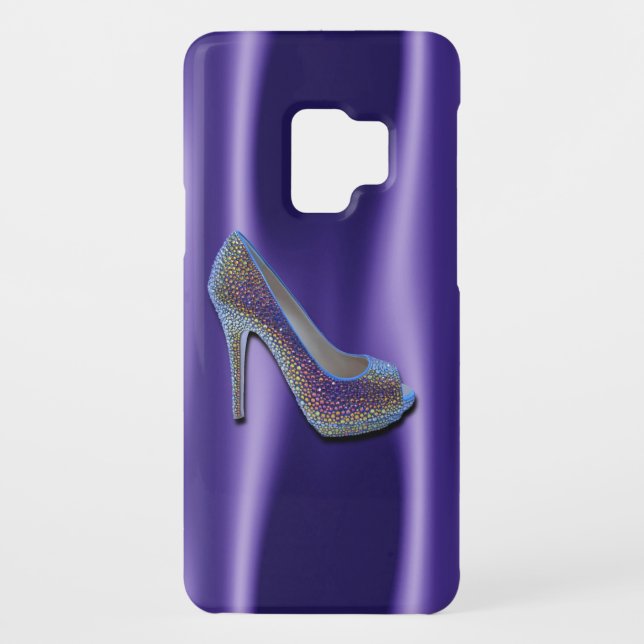 Purple Jewel Satin High Heel Shoe Crystal Case-Mate Samsung Galaxy Case