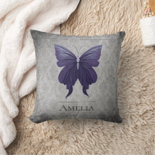 Purple Jewelled Butterfly Cushion