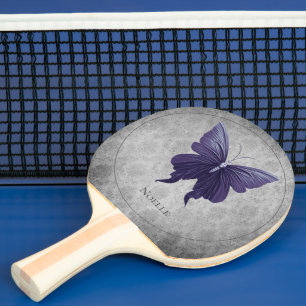 Purple Jewelled Butterfly Ping Pong Paddle