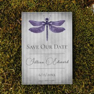 Purple Jewelled Dragonfly Save the Date Announcement