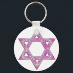 Purple Jewelled Star of David Design Key Ring<br><div class="desc">a pretty Star of David in a pink/purplish jewelled design... .{graphic by MarloDeeDesigns.com}</div>