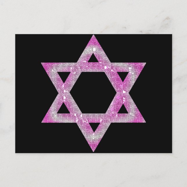 Purple Jewelled Star of David Design Postcard (Front)