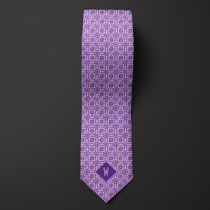 Purple Jewels Mandala Monogram Tie