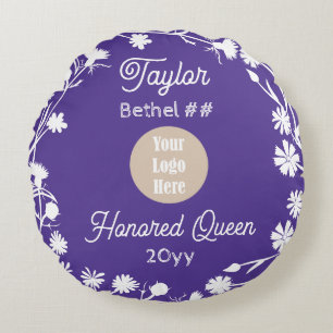 Purple Job's Daughters Honoured Queen Keepsake Gif Round Cushion
