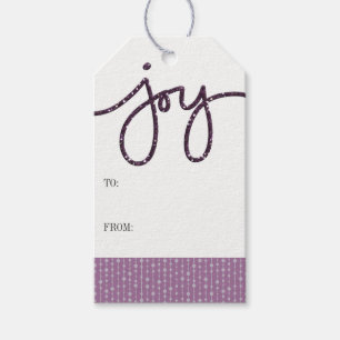 Purple JOY Gift Tags 10 Pack