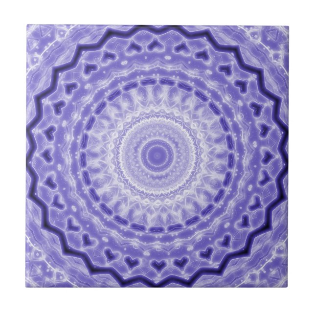 Purple Joy Mandala Kaleidoscope Pattern Tile (Front)