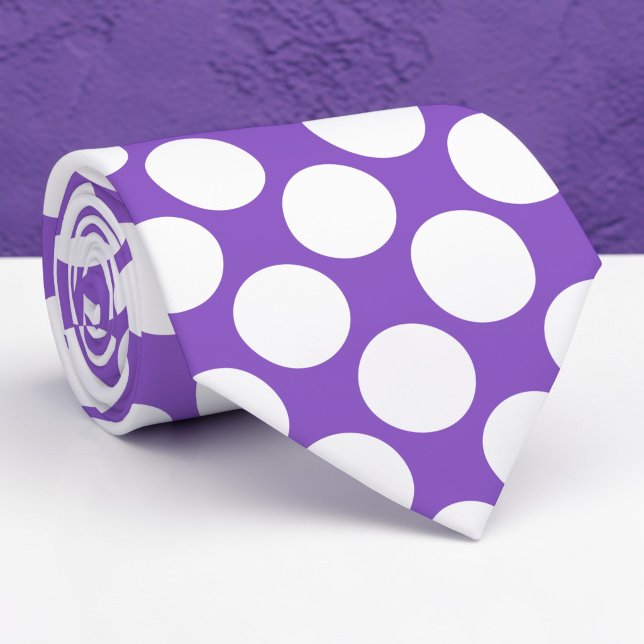 Purple Jumbo Polka Dots Custom Necktie (Creator Uploaded)