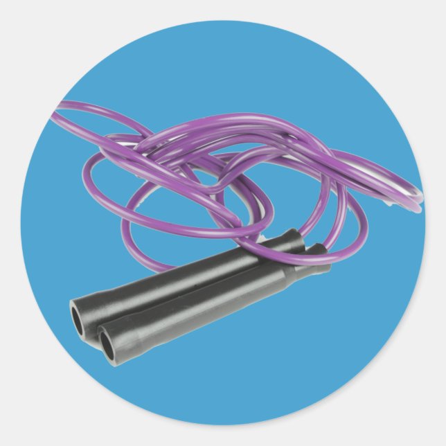 Purple Jump Rope Classic Round Sticker (Front)