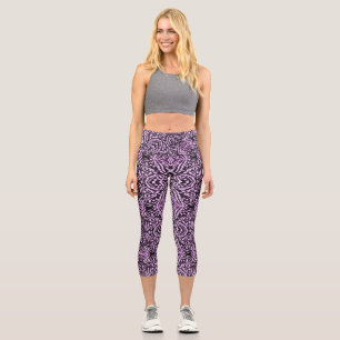 Purple Jungle Capri Leggings