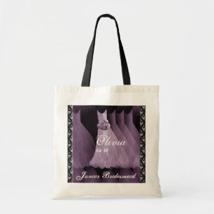PURPLE Junior Bridesmaid Cotton Tote Bag