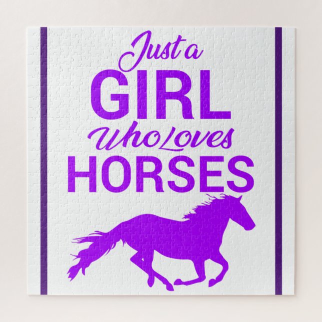 Purple Just A Girl Who Loves Horses     Jigsaw Puzzle (Vertical)