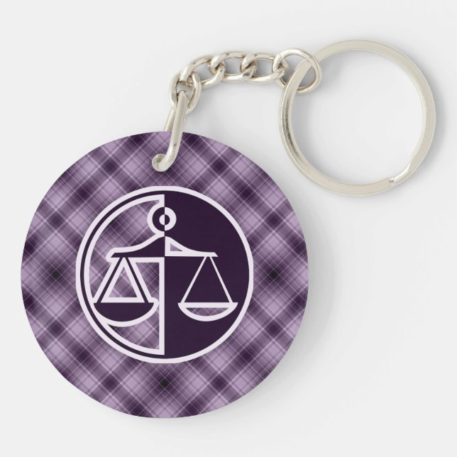 Purple Justice Scales Key Ring (Back)