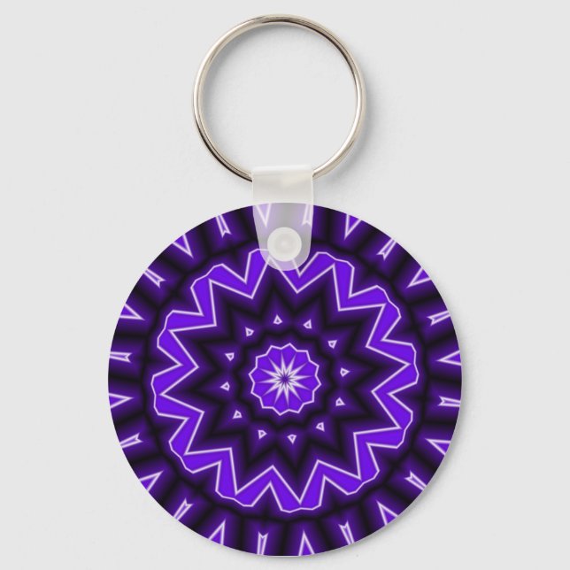 Purple Kaledoscope Key Ring (Front)