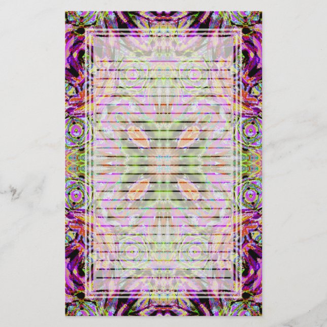 Purple Kaleidoscope Lined Stationery (Front)