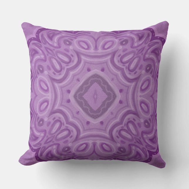 PURPLE KALEIDOSCOPE MANDALA CUSHION (Front)