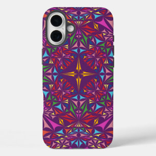 Purple Kaleidoscope Ornate Pattern iPhone 16 Plus Case