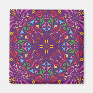 Purple Kaleidoscope Ornate Pattern Magnet