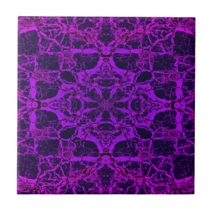 Purple kaleidoscope pattern ceramic tile