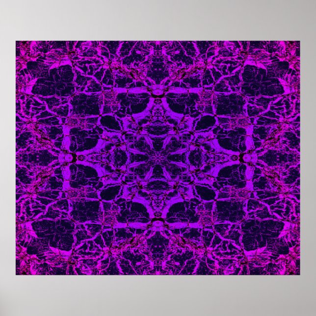 Purple kaleidoscope pattern poster (Front)