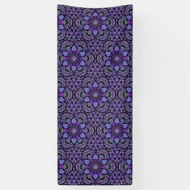 Purple Kaleidoscope Vinyl Runner, Tarp, Decoration Banner (Vertical)