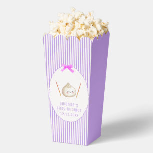 Purple Kawaii Asian Dumpling Baby Shower Popcorn Favour Box