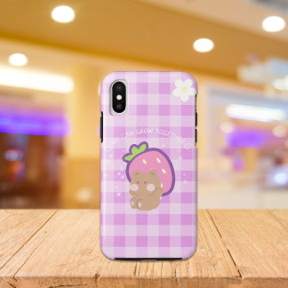Purple Kawaii Bear Aesthetic iPhone XS Case