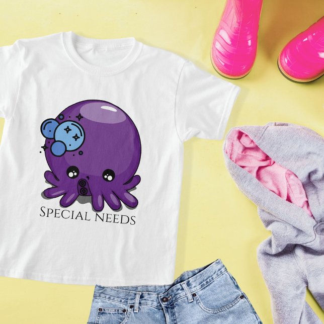 Purple kawaii octopus illustration special needs T-Shirt (Creator Uploaded)