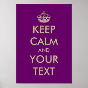Purple keep calm poster template   Customisable