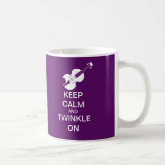 Purple Keep Calm Twinkle On Violin Coffee Mug
