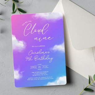 Purple Kids Birthday Party Invitation