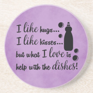 Purple Kitchen Quotes Coaster