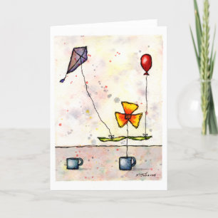 Purple Kite Flower Greeting Card