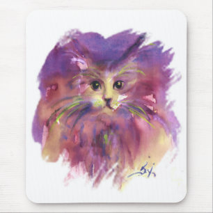 PURPLE KITTEN,KITTY CAT PORTRAIT,White Mouse Pad